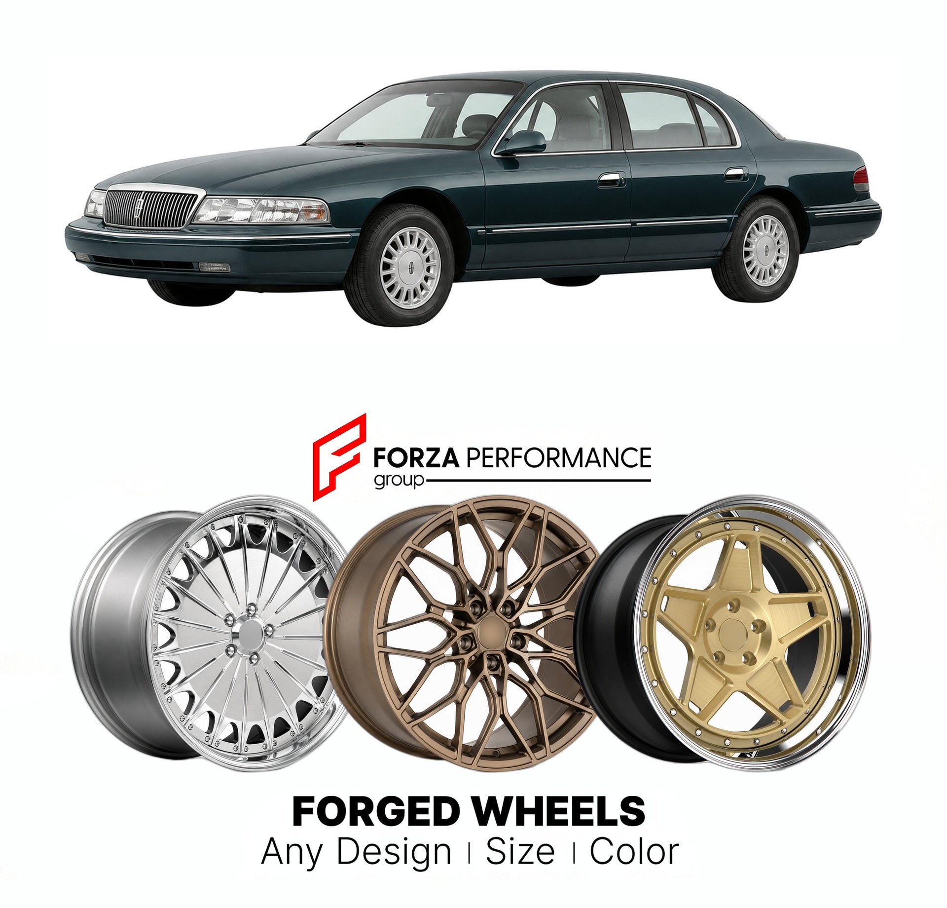 FORGED WHEELS RIMS for LINCOLN CONTINENTAL 1995 - 2002

Custom forged wheels for Lincoln Continental 1995 - 2002. Made-to-order monoblock, 2-piece and 3-piece rims in custom sizes, offsets, colors and finishes with guaranteed fitment.

We manufacture premium quality forged wheels rims for Lincoln Continental 1995 - 2002 in any design, size, color.

THIS WHEEL DESIGN CAN BE CUSTOM-MADE FOR YOUR CAR IN ANY SIZE AND COLOR OPTIONS
Available in monoblock, 2-piece, 3-piece, duoblock, beadlock
3D wheel renderings 