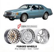 CUSTOM CLASSIC VINTAGE RESTOMOD RETRO OLD SCHOOL FORGED WHEELS RIMS for LINCOLN CONTINENTAL MARK VII 1984 - 1990
Custom forged wheels for classic American muscle cars. Ideal for restomod builds, vintage restorations, and show cars. Deep dish and retro styling available.

We manufacture premium quality forged wheels rims for Lincoln Continental Mark VII 1984 - 1990 in any design, size, color.

THIS WHEEL DESIGN CAN BE CUSTOM-MADE FOR YOUR CAR IN ANY SIZE AND COLOR OPTIONS
Available in monoblock, 2-piece, 3-p