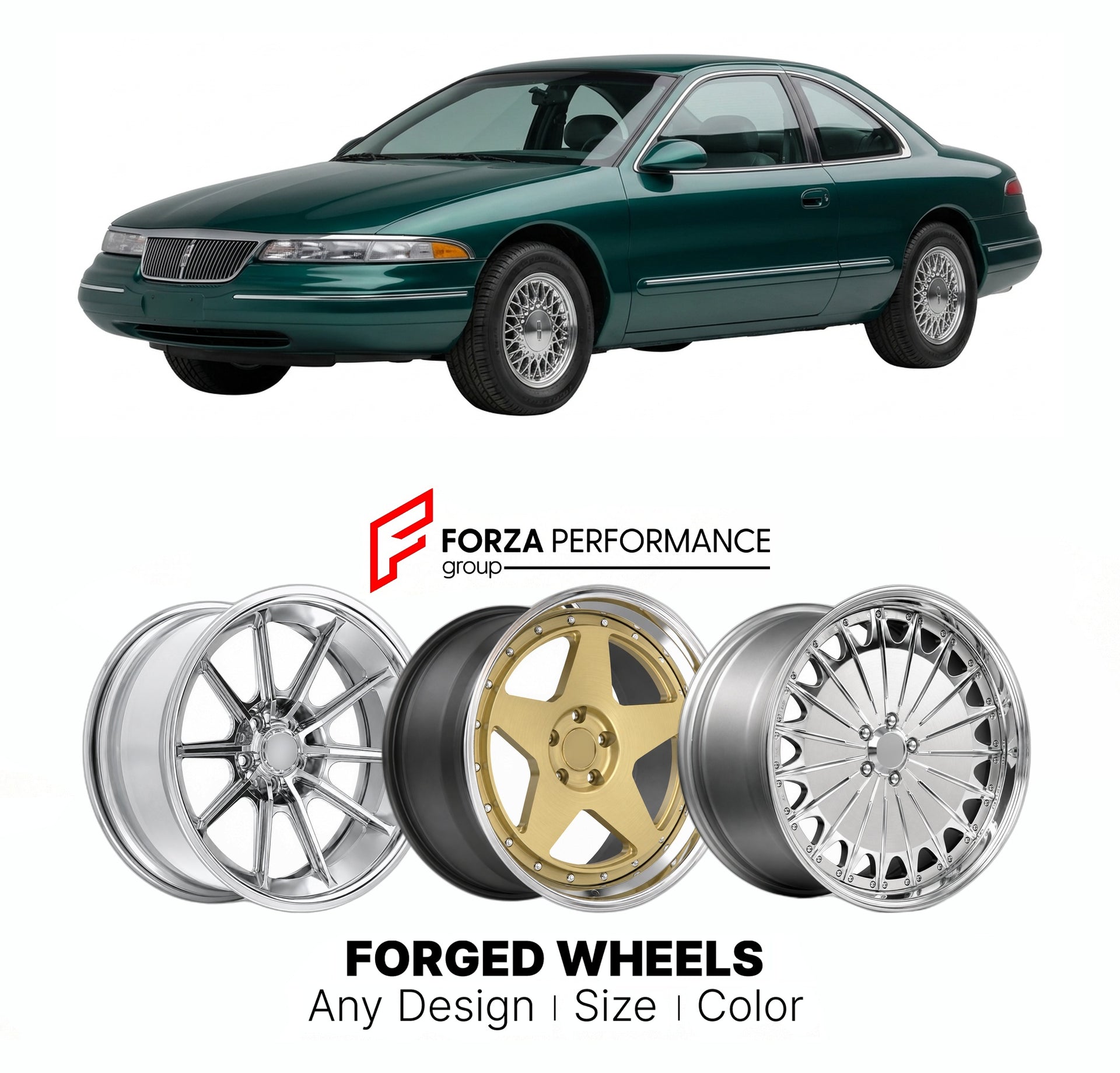 FORGED WHEELS RIMS for LINCOLN MARK VIII 1993 - 1998

Custom forged wheels for Lincoln Mark VIII 1993 - 1998. Made-to-order monoblock, 2-piece and 3-piece rims in custom sizes, offsets, colors and finishes with guaranteed fitment.

We manufacture premium quality forged wheels rims for Lincoln Mark VIII 1993 - 1998 in any design, size, color.

THIS WHEEL DESIGN CAN BE CUSTOM-MADE FOR YOUR CAR IN ANY SIZE AND COLOR OPTIONS
Available in monoblock, 2-piece, 3-piece, duoblock, beadlock
3D wheel renderings are pr
