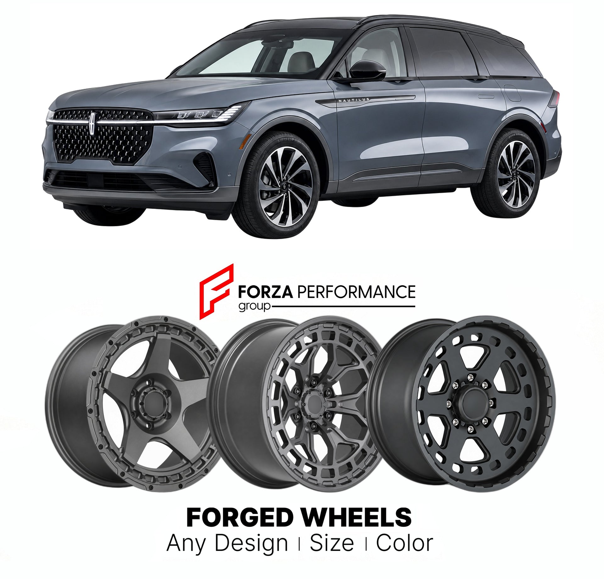 FORGED WHEELS RIMS for LINCOLN NAUTILUS 2024+

Custom forged wheels for Lincoln Nautilus 2024+. Made-to-order monoblock, 2-piece and 3-piece rims in custom sizes, offsets, colors and finishes with guaranteed fitment.

We manufacture premium quality forged wheels rims for Lincoln Nautilus 2024+ in any design, size, color.

THIS WHEEL DESIGN CAN BE CUSTOM-MADE FOR YOUR CAR IN ANY SIZE AND COLOR OPTIONS
Available in monoblock, 2-piece, 3-piece, duoblock, beadlock
3D wheel renderings are provided according to t