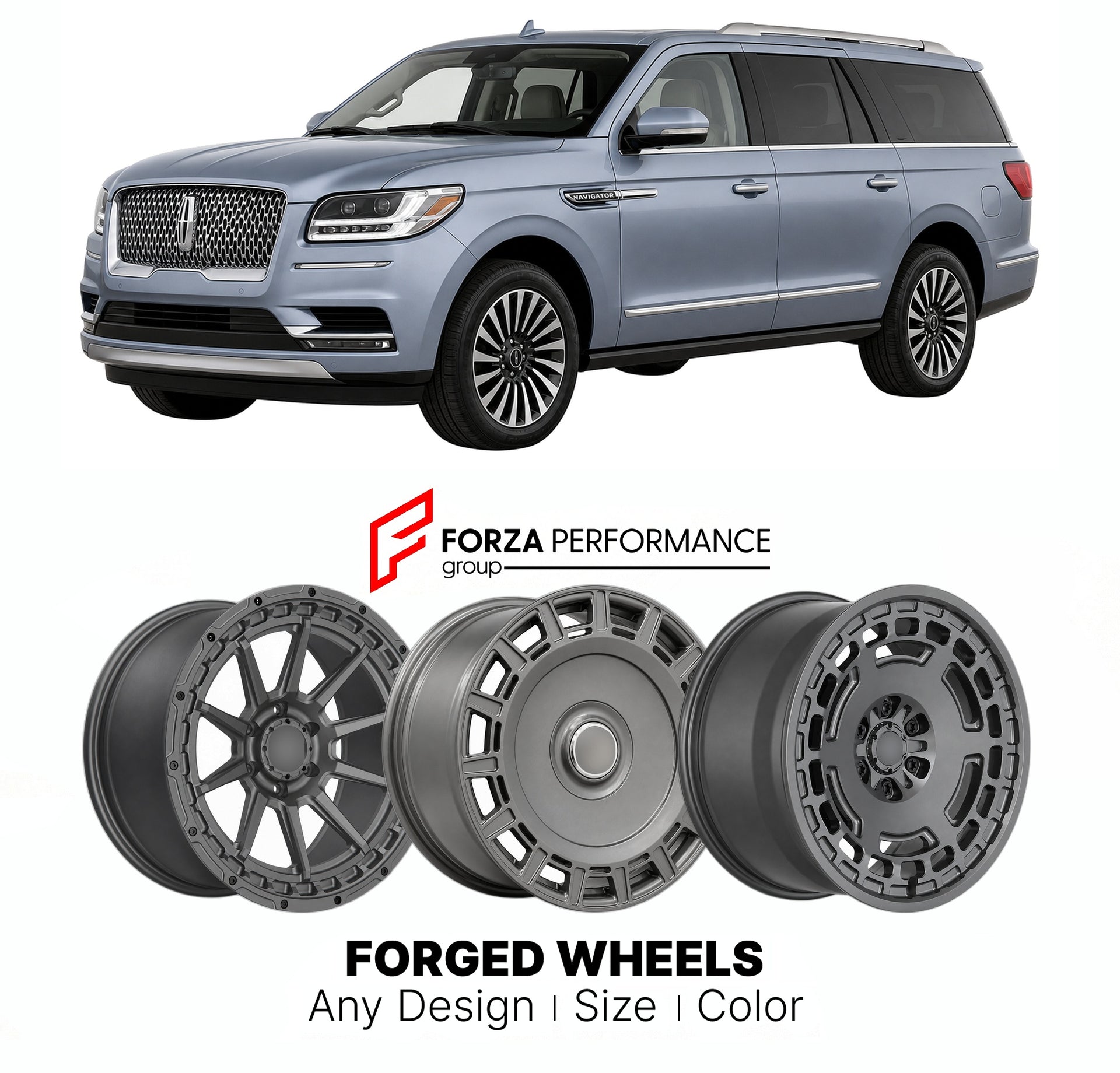FORGED WHEELS RIMS for LINCOLN NAVIGATOR 2018 - 2024

Custom forged wheels for Lincoln Navigator 2018 - 2024. Made-to-order monoblock, 2-piece and 3-piece rims in custom sizes, offsets, colors and finishes with guaranteed fitment.

We manufacture premium quality forged wheels rims for Lincoln Navigator 2018 - 2024 in any design, size, color.

THIS WHEEL DESIGN CAN BE CUSTOM-MADE FOR YOUR CAR IN ANY SIZE AND COLOR OPTIONS
Available in monoblock, 2-piece, 3-piece, duoblock, beadlock
3D wheel renderings are pr