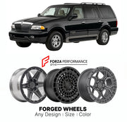 FORGED WHEELS RIMS for LINCOLN NAVIGATOR RESERVE 1998+

Custom forged wheels for Lincoln Navigator Reserve 1998+. Made-to-order monoblock, 2-piece and 3-piece rims in custom sizes, offsets, colors and finishes with guaranteed fitment.

We manufacture premium quality forged wheels rims for Lincoln Navigator Reserve 1998+ in any design, size, color.

THIS WHEEL DESIGN CAN BE CUSTOM-MADE FOR YOUR CAR IN ANY SIZE AND COLOR OPTIONS
Available in monoblock, 2-piece, 3-piece, duoblock, beadlock
3D wheel renderings 