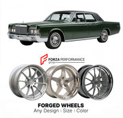 CUSTOM CLASSIC VINTAGE RESTOMOD RETRO OLD SCHOOL FORGED WHEELS RIMS for LINCOLN TOWN CAR 1981 - 1989
Custom forged wheels for classic American muscle cars. Ideal for restomod builds, vintage restorations, and show cars. Deep dish and retro styling available.

We manufacture premium quality forged wheels rims for Lincoln Town Car 1981 - 1989 in any design, size, color.

THIS WHEEL DESIGN CAN BE CUSTOM-MADE FOR YOUR CAR IN ANY SIZE AND COLOR OPTIONS
Available in monoblock, 2-piece, 3-piece, duoblock, beadlock