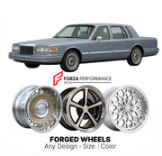 CUSTOM CLASSIC VINTAGE RESTOMOD RETRO OLD SCHOOL FORGED WHEELS RIMS for LINCOLN TOWN CAR 1990 - 1990
Custom forged wheels for classic American muscle cars. Ideal for restomod builds, vintage restorations, and show cars. Deep dish and retro styling available.

We manufacture premium quality forged wheels rims for Lincoln Town Car 1990 - 1990 in any design, size, color.

THIS WHEEL DESIGN CAN BE CUSTOM-MADE FOR YOUR CAR IN ANY SIZE AND COLOR OPTIONS
Available in monoblock, 2-piece, 3-piece, duoblock, beadlock