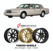 FORGED WHEELS RIMS for LINCOLN TOWN CAR 1998 - 2011

Custom forged wheels for Lincoln Town Car 1998 - 2011. Made-to-order monoblock, 2-piece and 3-piece rims in custom sizes, offsets, colors and finishes with guaranteed fitment.

We manufacture premium quality forged wheels rims for Lincoln Town Car 1998 - 2011 in any design, size, color.

THIS WHEEL DESIGN CAN BE CUSTOM-MADE FOR YOUR CAR IN ANY SIZE AND COLOR OPTIONS
Available in monoblock, 2-piece, 3-piece, duoblock, beadlock
3D wheel renderings are provi