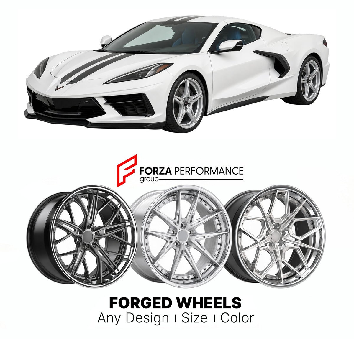 FORGED WHEELS RIMS for LINGENFELTER CORVETTE C8 2020+

Custom forged wheels for Lingenfelter Corvette C8 2020+. Made-to-order monoblock, 2-piece and 3-piece rims in custom sizes, offsets, colors and finishes with guaranteed fitment.

We manufacture premium quality forged wheels rims for Lingenfelter Corvette C8 2020+ in any design, size, color.

THIS WHEEL DESIGN CAN BE CUSTOM-MADE FOR YOUR CAR IN ANY SIZE AND COLOR OPTIONS
Available in monoblock, 2-piece, 3-piece, duoblock, beadlock
3D wheel renderings are