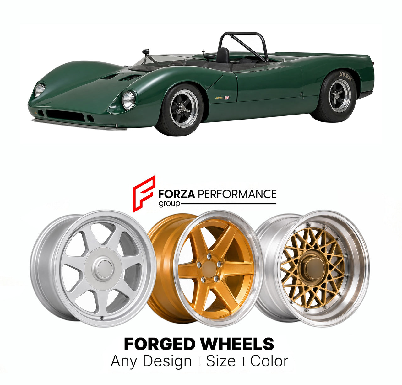 CUSTOM CLASSIC VINTAGE RESTOMOD RETRO OLD SCHOOL FORGED WHEELS RIMS for LOLA T490 GROUP 5 SPORTS 2000 1977 - 1979

Custom forged wheels for Lola T490 Group 5 Sports 2000 1977 - 1979. Classic, vintage, restomod wheel designs made to order in custom sizes, offsets, colors and finishes.

We manufacture premium quality forged wheels rims for Lola T490 Group 5 Sports 2000 1977 - 1979 in any design, size, color.

THIS WHEEL DESIGN CAN BE CUSTOM-MADE FOR YOUR CAR IN ANY SIZE AND COLOR OPTIONS
Available in monobloc