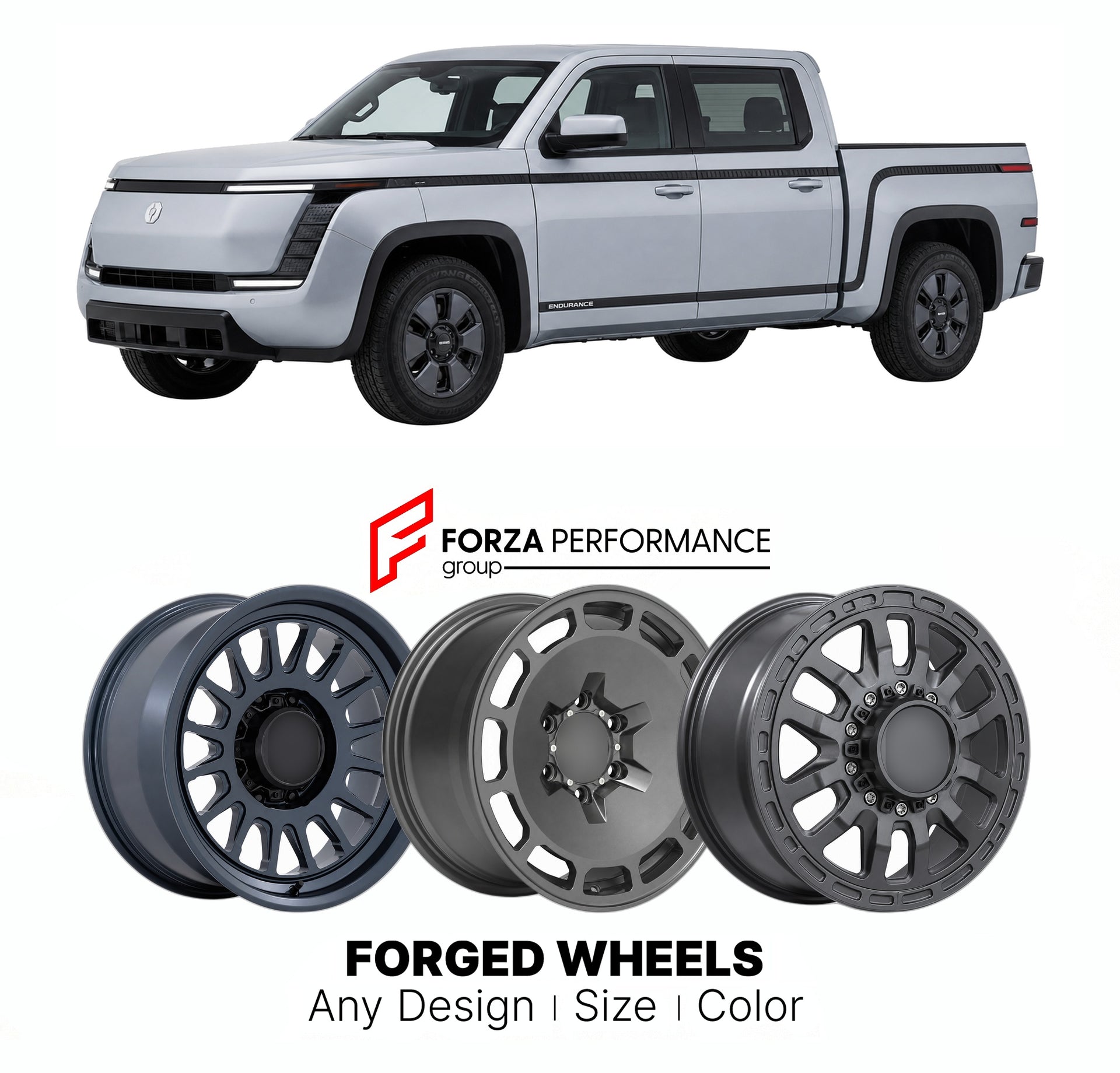 FORGED WHEELS RIMS for LORDSTOWN ENDURANCE 2022 - 2023

Custom forged wheels for Lordstown Endurance 2022 - 2023. Made-to-order monoblock, 2-piece and 3-piece rims in custom sizes, offsets, colors and finishes with guaranteed fitment.

We manufacture premium quality forged wheels rims for Lordstown Endurance 2022 - 2023 in any design, size, color.

THIS WHEEL DESIGN CAN BE CUSTOM-MADE FOR YOUR CAR IN ANY SIZE AND COLOR OPTIONS
Available in monoblock, 2-piece, 3-piece, duoblock, beadlock
3D wheel renderings 