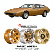 CUSTOM CLASSIC VINTAGE RESTOMOD RETRO OLD SCHOOL FORGED WHEELS RIMS for LOTUS ECLAT 1975 - 1982

Custom forged wheels for Lotus Eclat 1975 - 1982. Classic, vintage, restomod wheel designs made to order in custom sizes, offsets, colors and finishes.

We manufacture premium quality forged wheels rims for Lotus Eclat 1975 - 1982 in any design, size, color.

THIS WHEEL DESIGN CAN BE CUSTOM-MADE FOR YOUR CAR IN ANY SIZE AND COLOR OPTIONS
Available in monoblock, 2-piece, 3-piece, duoblock, beadlock
3D wheel rende