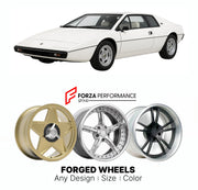 CUSTOM CLASSIC VINTAGE RESTOMOD RETRO OLD SCHOOL FORGED WHEELS RIMS for LOTUS ESPRIT S1 1976 - 1978

Custom forged wheels for Lotus Esprit S1 1976 - 1978. Classic, vintage, restomod wheel designs made to order in custom sizes, offsets, colors and finishes.

We manufacture premium quality forged wheels rims for Lotus Esprit S1 1976 - 1978 in any design, size, color.

THIS WHEEL DESIGN CAN BE CUSTOM-MADE FOR YOUR CAR IN ANY SIZE AND COLOR OPTIONS
Available in monoblock, 2-piece, 3-piece, duoblock, beadlock
3D