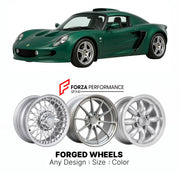 CUSTOM CLASSIC VINTAGE RESTOMOD RETRO OLD SCHOOL FORGED WHEELS RIMS for LOTUS EXIGE SERIES 1 2000 - 2001

Custom forged wheels for Lotus Exige Series 1 2000 - 2001. Classic, vintage, restomod wheel designs made to order in custom sizes, offsets, colors and finishes.

We manufacture premium quality forged wheels rims for Lotus Exige Series 1 2000 - 2001 in any design, size, color.

THIS WHEEL DESIGN CAN BE CUSTOM-MADE FOR YOUR CAR IN ANY SIZE AND COLOR OPTIONS
Available in monoblock, 2-piece, 3-piece, duoblo