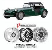 CUSTOM CLASSIC VINTAGE RESTOMOD RETRO OLD SCHOOL FORGED WHEELS RIMS for LOTUS SEVEN SERIES 2 1960 - 1968

Custom forged wheels for Lotus Seven Series 2 1960 - 1968. Classic, vintage, restomod wheel designs made to order in custom sizes, offsets, colors and finishes.

We manufacture premium quality forged wheels rims for Lotus Seven Series 2 1960 - 1968 in any design, size, color.

THIS WHEEL DESIGN CAN BE CUSTOM-MADE FOR YOUR CAR IN ANY SIZE AND COLOR OPTIONS
Available in monoblock, 2-piece, 3-piece, duoblo