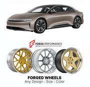 FORGED WHEELS RIMS for LUCID AIR 2021+

Custom forged wheels for Lucid Air 2021+. Made-to-order monoblock, 2-piece and 3-piece rims in custom sizes, offsets, colors and finishes with guaranteed fitment.

We manufacture premium quality forged wheels rims for Lucid Air 2021+ in any design, size, color.

THIS WHEEL DESIGN CAN BE CUSTOM-MADE FOR YOUR CAR IN ANY SIZE AND COLOR OPTIONS
Available in monoblock, 2-piece, 3-piece, duoblock, beadlock
3D wheel renderings are provided according to the exact dimensions a