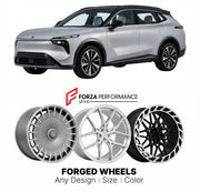Custom forged wheels for Lynk & Co Geely 8 2023+. Made-to-order monoblock, 2-piece and 3-piece wheels in custom sizes, offsets, colors and finishes with guaranteed vehicle fitment.

We manufacture premium quality forged wheels rims for Lynk & Co Geely 8 2023+ in any design, size, color.

THIS WHEEL DESIGN CAN BE CUSTOM-MADE FOR YOUR CAR IN ANY SIZE AND COLOR OPTIONS
Available in monoblock, 2-piece, 3-piece, duoblock, beadlock
3D wheel renderings are provided according to the exact dimensions and specificati
