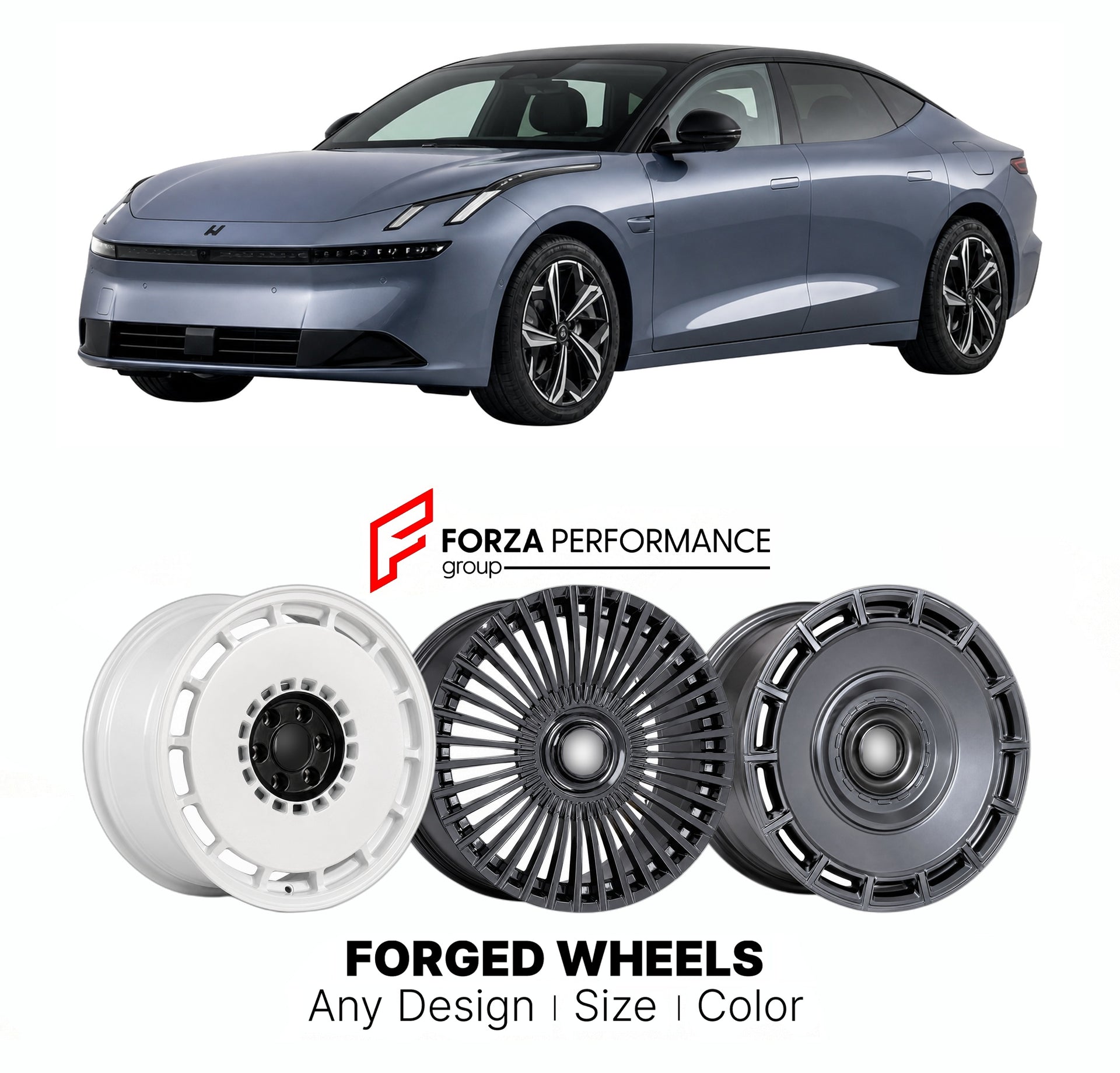 Custom forged wheels for Lynk & Co Geely Z10 2024+. Made-to-order monoblock, 2-piece and 3-piece wheels in custom sizes, offsets, colors and finishes with guaranteed vehicle fitment.

We manufacture premium quality forged wheels rims for Lynk & Co Geely Z10 2024+ in any design, size, color.

THIS WHEEL DESIGN CAN BE CUSTOM-MADE FOR YOUR CAR IN ANY SIZE AND COLOR OPTIONS
Available in monoblock, 2-piece, 3-piece, duoblock, beadlock
3D wheel renderings are provided according to the exact dimensions and specifi