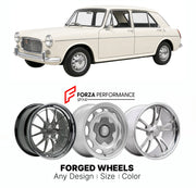 CUSTOM CLASSIC VINTAGE RESTOMOD RETRO OLD SCHOOL FORGED WHEELS RIMS for MG 1300 ADO16 1967 - 1971

Custom forged wheels for MG 1300 ADO16 1967 - 1971. Classic, vintage, restomod wheel designs made to order in custom sizes, offsets, colors and finishes.

We manufacture premium quality forged wheels rims for MG 1300 ADO16 1967 - 1971 in any design, size, color.

THIS WHEEL DESIGN CAN BE CUSTOM-MADE FOR YOUR CAR IN ANY SIZE AND COLOR OPTIONS
Available in monoblock, 2-piece, 3-piece, duoblock, beadlock
3D wheel