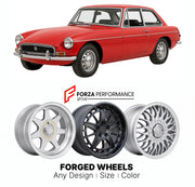 CUSTOM CLASSIC VINTAGE RESTOMOD RETRO OLD SCHOOL FORGED WHEELS RIMS for MG 1300 MK II ADO16 1968 - 1971

Custom forged wheels for MG 1300 MK II ADO16 1968 - 1971. Classic, vintage, restomod wheel designs made to order in custom sizes, offsets, colors and finishes.

We manufacture premium quality forged wheels rims for MG 1300 MK II ADO16 1968 - 1971 in any design, size, color.

THIS WHEEL DESIGN CAN BE CUSTOM-MADE FOR YOUR CAR IN ANY SIZE AND COLOR OPTIONS
Available in monoblock, 2-piece, 3-piece, duoblock,
