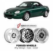 CUSTOM CLASSIC VINTAGE RESTOMOD RETRO OLD SCHOOL FORGED WHEELS RIMS for MG F 1995 - 2002

Custom forged wheels for MG F 1995 - 2002. Classic, vintage, restomod wheel designs made to order in custom sizes, offsets, colors and finishes.

We manufacture premium quality forged wheels rims for MG F 1995 - 2002 in any design, size, color.

THIS WHEEL DESIGN CAN BE CUSTOM-MADE FOR YOUR CAR IN ANY SIZE AND COLOR OPTIONS
Available in monoblock, 2-piece, 3-piece, duoblock, beadlock
3D wheel renderings are provided ac