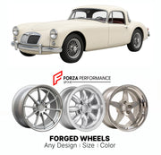 CUSTOM CLASSIC VINTAGE RESTOMOD RETRO OLD SCHOOL FORGED WHEELS RIMS for MG MGA 1955 - 1962

Custom forged wheels for MG MGA 1955 - 1962. Classic, vintage, restomod wheel designs made to order in custom sizes, offsets, colors and finishes.

We manufacture premium quality forged wheels rims for MG MGA 1955 - 1962 in any design, size, color.

THIS WHEEL DESIGN CAN BE CUSTOM-MADE FOR YOUR CAR IN ANY SIZE AND COLOR OPTIONS
Available in monoblock, 2-piece, 3-piece, duoblock, beadlock
3D wheel renderings are provi