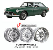 CUSTOM CLASSIC VINTAGE RESTOMOD RETRO OLD SCHOOL FORGED WHEELS RIMS for MG MGB GT V8 1973 - 1976

Custom forged wheels for MG MGB GT V8 1973 - 1976. Classic, vintage, restomod wheel designs made to order in custom sizes, offsets, colors and finishes.

We manufacture premium quality forged wheels rims for MG MGB GT V8 1973 - 1976 in any design, size, color.

THIS WHEEL DESIGN CAN BE CUSTOM-MADE FOR YOUR CAR IN ANY SIZE AND COLOR OPTIONS
Available in monoblock, 2-piece, 3-piece, duoblock, beadlock
3D wheel re