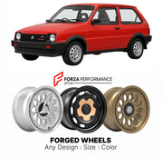 CUSTOM CLASSIC VINTAGE RESTOMOD RETRO OLD SCHOOL FORGED WHEELS RIMS for MG METRO TURBO 1983 - 1990

Custom forged wheels for MG Metro Turbo 1983 - 1990. Classic, vintage, restomod wheel designs made to order in custom sizes, offsets, colors and finishes.

We manufacture premium quality forged wheels rims for MG Metro Turbo 1983 - 1990 in any design, size, color.

THIS WHEEL DESIGN CAN BE CUSTOM-MADE FOR YOUR CAR IN ANY SIZE AND COLOR OPTIONS
Available in monoblock, 2-piece, 3-piece, duoblock, beadlock
3D wh