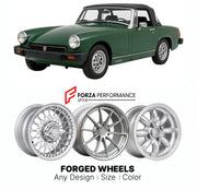 CUSTOM CLASSIC VINTAGE RESTOMOD RETRO OLD SCHOOL FORGED WHEELS RIMS for MG MIDGET 1500 1974 - 1979

Custom forged wheels for MG Midget 1500 1974 - 1979. Classic, vintage, restomod wheel designs made to order in custom sizes, offsets, colors and finishes.

We manufacture premium quality forged wheels rims for MG Midget 1500 1974 - 1979 in any design, size, color.

THIS WHEEL DESIGN CAN BE CUSTOM-MADE FOR YOUR CAR IN ANY SIZE AND COLOR OPTIONS
Available in monoblock, 2-piece, 3-piece, duoblock, beadlock
3D wh