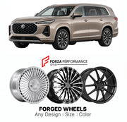 Custom forged wheels for MG QS 2025+. Made-to-order monoblock, 2-piece and 3-piece wheels in custom sizes, offsets, colors and finishes with guaranteed vehicle fitment.

We manufacture premium quality forged wheels rims for MG QS 2025+ in any design, size, color.

THIS WHEEL DESIGN CAN BE CUSTOM-MADE FOR YOUR CAR IN ANY SIZE AND COLOR OPTIONS
Available in monoblock, 2-piece, 3-piece, duoblock, beadlock
3D wheel renderings are provided according to the exact dimensions and specifications requested by the cli