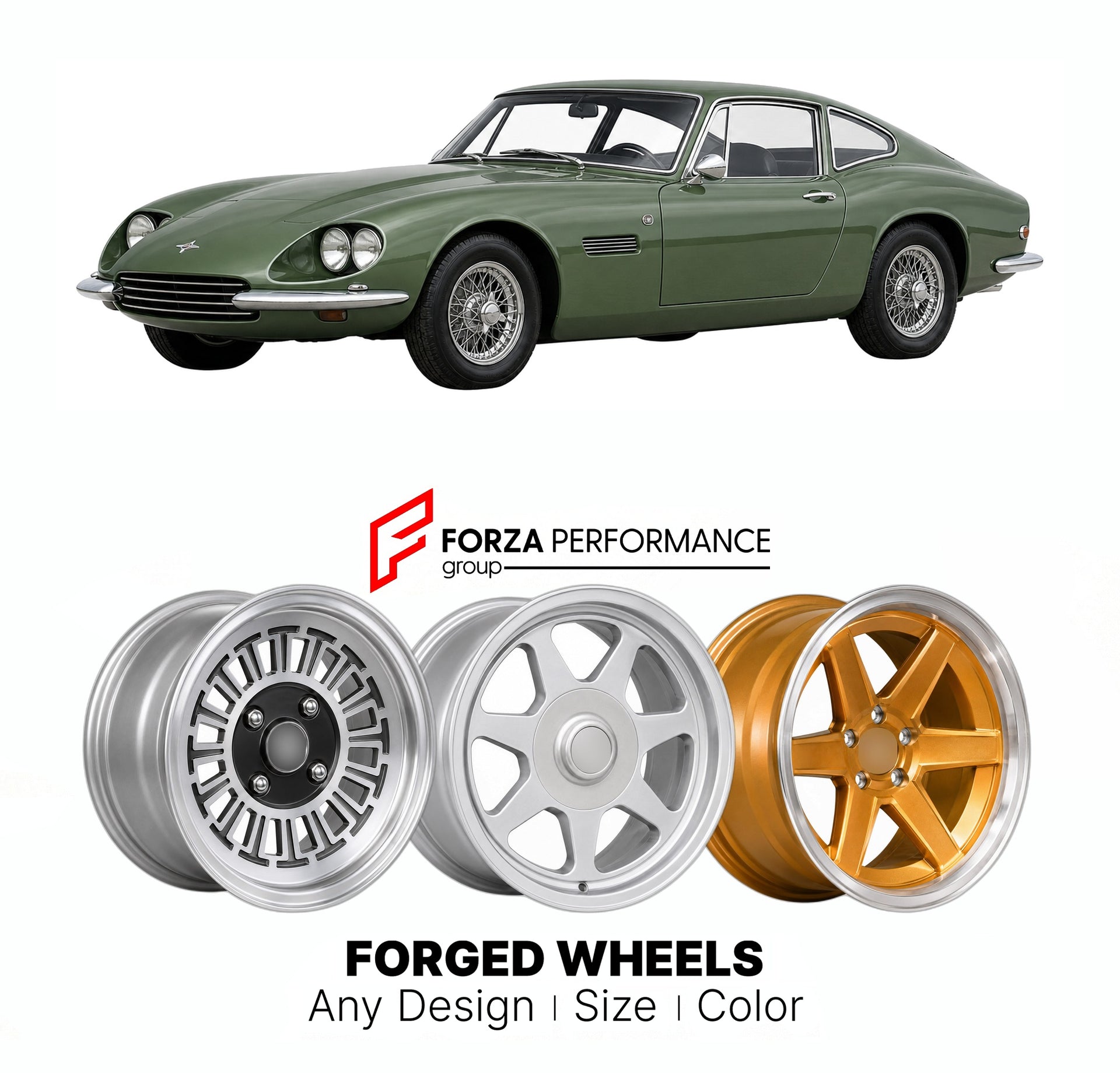 CUSTOM CLASSIC VINTAGE RESTOMOD RETRO OLD SCHOOL FORGED WHEELS RIMS for MARCOS GT 1964 - 1971

Custom forged wheels for Marcos GT 1964 - 1971. Classic, vintage, restomod wheel designs made to order in custom sizes, offsets, colors and finishes.

We manufacture premium quality forged wheels rims for Marcos GT 1964 - 1971 in any design, size, color.

THIS WHEEL DESIGN CAN BE CUSTOM-MADE FOR YOUR CAR IN ANY SIZE AND COLOR OPTIONS
Available in monoblock, 2-piece, 3-piece, duoblock, beadlock
3D wheel renderings 