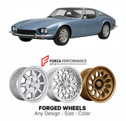CUSTOM CLASSIC VINTAGE RESTOMOD RETRO OLD SCHOOL FORGED WHEELS RIMS for MARCOS MANTIS 1970 - 1971

Custom forged wheels for Marcos Mantis 1970 - 1971. Classic, vintage, restomod wheel designs made to order in custom sizes, offsets, colors and finishes.

We manufacture premium quality forged wheels rims for Marcos Mantis 1970 - 1971 in any design, size, color.

THIS WHEEL DESIGN CAN BE CUSTOM-MADE FOR YOUR CAR IN ANY SIZE AND COLOR OPTIONS
Available in monoblock, 2-piece, 3-piece, duoblock, beadlock
3D wheel