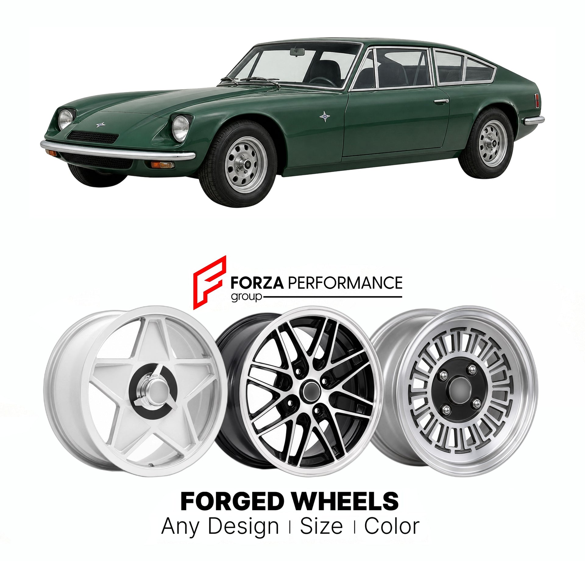 CUSTOM CLASSIC VINTAGE RESTOMOD RETRO OLD SCHOOL FORGED WHEELS RIMS for MARCOS MANTIS XP M70 1968 - 1972

Custom forged wheels for Marcos Mantis XP M70 1968 - 1972. Classic, vintage, restomod wheel designs made to order in custom sizes, offsets, colors and finishes.

We manufacture premium quality forged wheels rims for Marcos Mantis XP M70 1968 - 1972 in any design, size, color.

THIS WHEEL DESIGN CAN BE CUSTOM-MADE FOR YOUR CAR IN ANY SIZE AND COLOR OPTIONS
Available in monoblock, 2-piece, 3-piece, duoblo