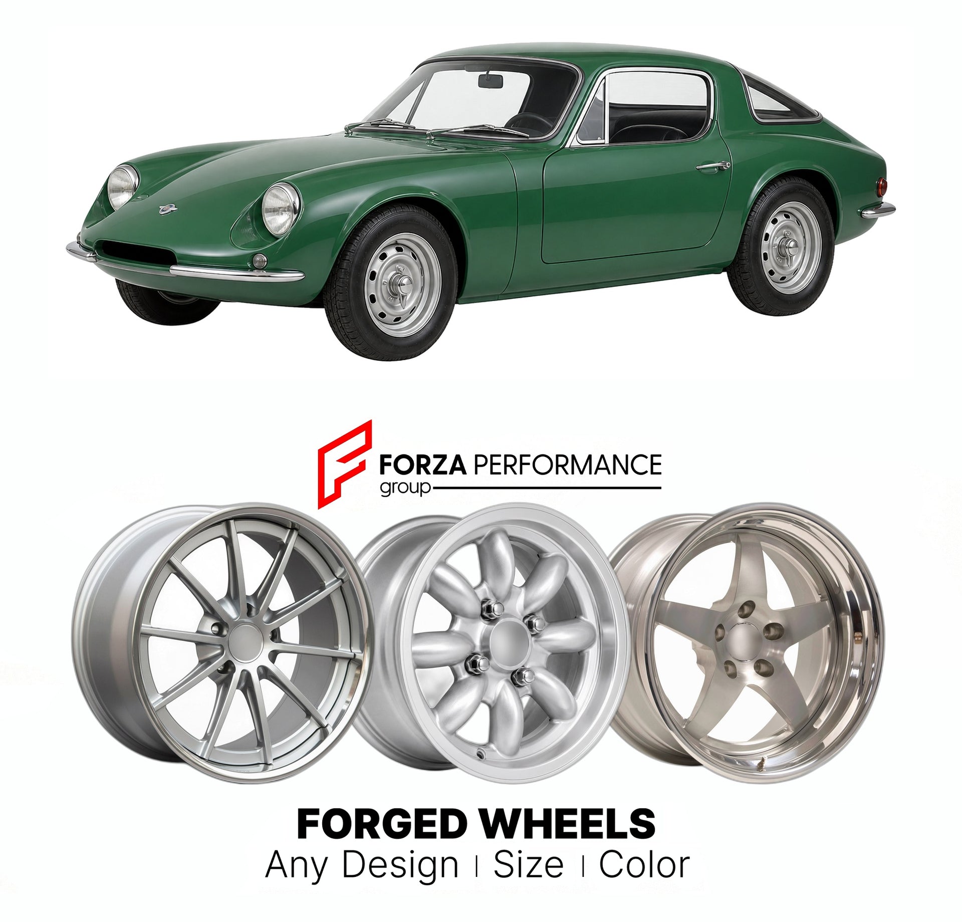 CUSTOM CLASSIC VINTAGE RESTOMOD RETRO OLD SCHOOL FORGED WHEELS RIMS for MARCOS MINI MARCOS 1965 - 1996

Custom forged wheels for Marcos Mini Marcos 1965 - 1996. Classic, vintage, restomod wheel designs made to order in custom sizes, offsets, colors and finishes.

We manufacture premium quality forged wheels rims for Marcos Mini Marcos 1965 - 1996 in any design, size, color.

THIS WHEEL DESIGN CAN BE CUSTOM-MADE FOR YOUR CAR IN ANY SIZE AND COLOR OPTIONS
Available in monoblock, 2-piece, 3-piece, duoblock, be