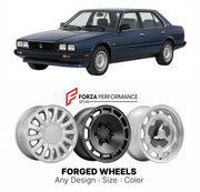 CUSTOM CLASSIC VINTAGE RESTOMOD RETRO OLD SCHOOL FORGED WHEELS RIMS for MASERATI BITURBO 425 430 1983 - 1994

Custom forged wheels for Maserati Biturbo 425 430 1983 - 1994. Classic, vintage, restomod wheel designs made to order in custom sizes, offsets, colors and finishes.

We manufacture premium quality forged wheels rims for Maserati Biturbo 425 430 1983 - 1994 in any design, size, color.

THIS WHEEL DESIGN CAN BE CUSTOM-MADE FOR YOUR CAR IN ANY SIZE AND COLOR OPTIONS
Available in monoblock, 2-piece, 3-p