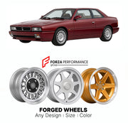CUSTOM CLASSIC VINTAGE RESTOMOD RETRO OLD SCHOOL FORGED WHEELS RIMS for MASERATI GHIBLI AM336 1992 - 1998

Custom forged wheels for Maserati Ghibli AM336 1992 - 1998. Classic, vintage, restomod wheel designs made to order in custom sizes, offsets, colors and finishes.

We manufacture premium quality forged wheels rims for Maserati Ghibli AM336 1992 - 1998 in any design, size, color.

THIS WHEEL DESIGN CAN BE CUSTOM-MADE FOR YOUR CAR IN ANY SIZE AND COLOR OPTIONS
Available in monoblock, 2-piece, 3-piece, duo