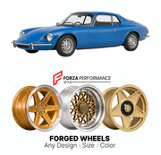 CUSTOM CLASSIC VINTAGE RESTOMOD RETRO OLD SCHOOL FORGED WHEELS RIMS for MATRA DJET 1962 - 1967

Custom forged wheels for Matra Djet 1962 - 1967. Classic, vintage, restomod wheel designs made to order in custom sizes, offsets, colors and finishes.

We manufacture premium quality forged wheels rims for Matra Djet 1962 - 1967 in any design, size, color.

THIS WHEEL DESIGN CAN BE CUSTOM-MADE FOR YOUR CAR IN ANY SIZE AND COLOR OPTIONS
Available in monoblock, 2-piece, 3-piece, duoblock, beadlock
3D wheel renderin