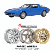 CUSTOM CLASSIC VINTAGE RESTOMOD RETRO OLD SCHOOL FORGED WHEELS RIMS for MATRA M530 1967 - 1973

Custom forged wheels for Matra M530 1967 - 1973. Classic, vintage, restomod wheel designs made to order in custom sizes, offsets, colors and finishes.

We manufacture premium quality forged wheels rims for Matra M530 1967 - 1973 in any design, size, color.

THIS WHEEL DESIGN CAN BE CUSTOM-MADE FOR YOUR CAR IN ANY SIZE AND COLOR OPTIONS
Available in monoblock, 2-piece, 3-piece, duoblock, beadlock
3D wheel renderin