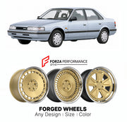 FORGED WHEELS RIMS for MAZDA 626 GD 1987 - 1992

Custom forged wheels for Mazda 626 GD 1987 - 1992. Made-to-order monoblock, 2-piece and 3-piece rims in custom sizes, offsets, colors and finishes with guaranteed fitment.

We manufacture premium quality forged wheels rims for Mazda 626 GD 1987 - 1992 in any design, size, color.

THIS WHEEL DESIGN CAN BE CUSTOM-MADE FOR YOUR CAR IN ANY SIZE AND COLOR OPTIONS
Available in monoblock, 2-piece, 3-piece, duoblock, beadlock
3D wheel renderings are provided accordin