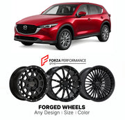 FORGED WHEELS RIMS for MAZDA CX-5 KF FACELIFT 2022 - 2025

Custom forged wheels for Mazda CX-5 KF Facelift 2022 - 2025. Made-to-order monoblock, 2-piece and 3-piece rims in custom sizes, offsets, colors and finishes with guaranteed fitment.

We manufacture premium quality forged wheels rims for Mazda CX-5 KF Facelift 2022 - 2025 in any design, size, color.

JDM WHEEL DESIGNS: our Japanese collection for SUVs and pickups includes designs inspired by Bradley V, Method Race Wheels, Forgiato, Kuhl Racing, Mugen