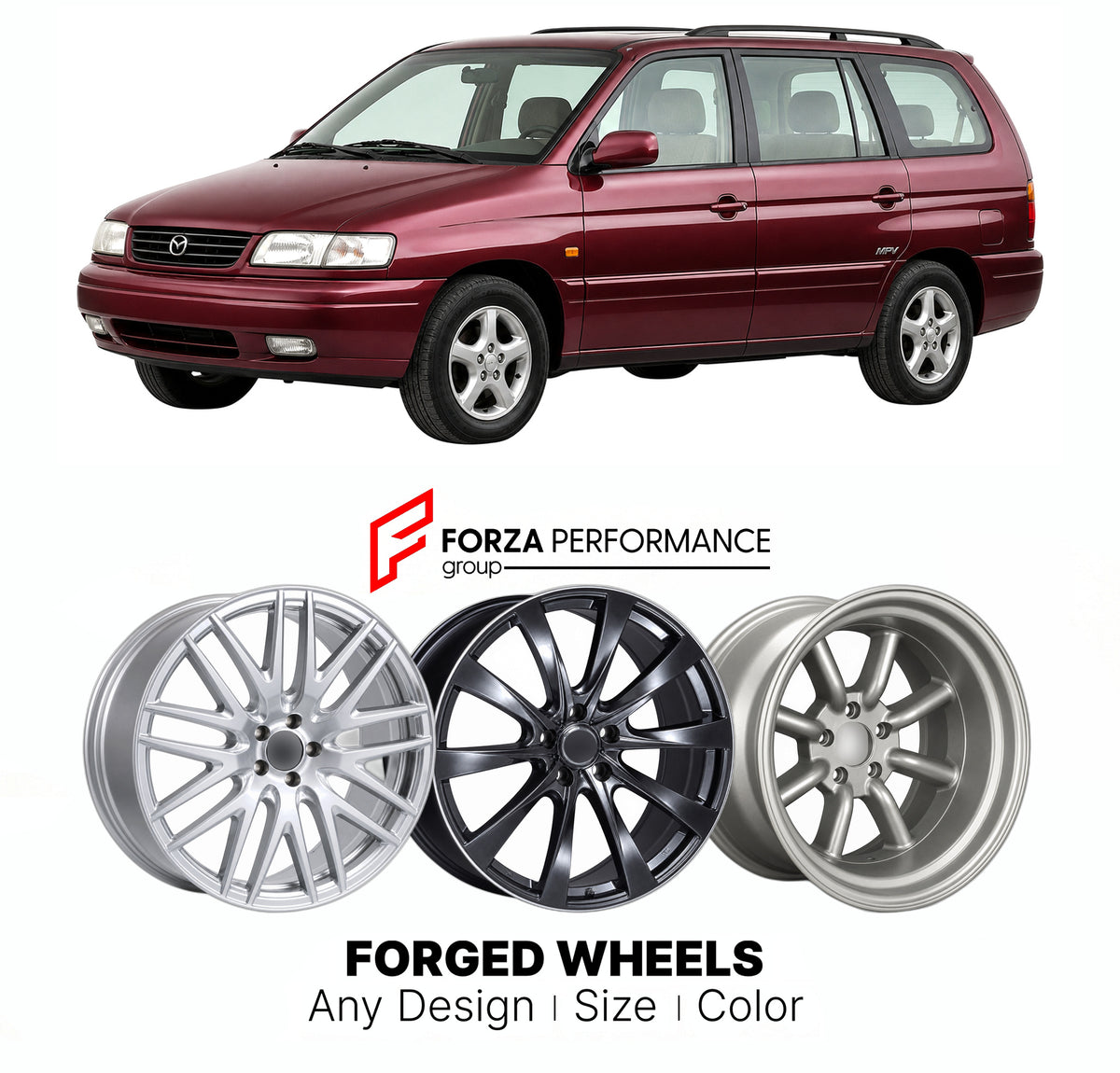 CUSTOM CLASSIC VINTAGE RESTOMOD RETRO OLD SCHOOL FORGED WHEELS RIMS for MAZDA MPV LV 1988 - 1999

Custom forged wheels for Mazda MPV LV 1988 - 1999. Classic, vintage, restomod and retro JDM wheel designs made to order in custom sizes, offsets, colors and finishes with guaranteed fitment.

We manufacture premium quality forged wheels rims for Mazda MPV LV 1988 - 1999 in any design, size, color.

JDM WHEEL DESIGNS: our Japanese collection for hatchbacks, kei cars and MPVs includes designs inspired by RS Watan