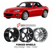 FORGED WHEELS RIMS for MAZDA MX-5 MIATA ROADSTER NC 2005 - 2008

Custom forged wheels for Mazda MX-5 Miata Roadster NC 2005 - 2008. Made-to-order monoblock, 2-piece and 3-piece rims in custom sizes, offsets, colors and finishes with guaranteed fitment.

We manufacture premium quality forged wheels rims for Mazda MX-5 Miata Roadster NC 2005 - 2008 in any design, size, color.

JDM WHEEL DESIGNS: our Japanese collection for sports cars and coupes includes designs inspired by Rays Volk Racing, XXR, SSR, Enkei, 