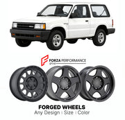 CUSTOM CLASSIC VINTAGE RESTOMOD RETRO OLD SCHOOL FORGED WHEELS RIMS for MAZDA NAVAJO UN 1991 - 1994

Custom forged wheels for Mazda Navajo UN 1991 - 1994. Classic, vintage, restomod and retro JDM wheel designs made to order in custom sizes, offsets, colors and finishes with guaranteed fitment.

We manufacture premium quality forged wheels rims for Mazda Navajo UN 1991 - 1994 in any design, size, color.

JDM WHEEL DESIGNS: our Japanese collection for SUVs and pickups includes designs inspired by Bradley V, M