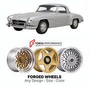 CUSTOM CLASSIC VINTAGE RESTOMOD RETRO OLD SCHOOL FORGED WHEELS RIMS for MERCEDES-BENZ 190 SL W121 1955 - 1963

Custom forged wheels for Mercedes-Benz 190 SL W121 1955 - 1963. Classic, vintage, restomod wheel designs made to order in custom sizes, offsets, colors and finishes.

We manufacture premium quality forged wheels rims for Mercedes-Benz 190 SL W121 1955 - 1963 in any design, size, color.

THIS WHEEL DESIGN CAN BE CUSTOM-MADE FOR YOUR CAR IN ANY SIZE AND COLOR OPTIONS
Available in monoblock, 2-piece, 
