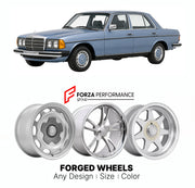 CUSTOM CLASSIC VINTAGE RESTOMOD RETRO OLD SCHOOL FORGED WHEELS RIMS for MERCEDES-BENZ 230E W123 SALOON 1980 - 1985

Custom forged wheels for Mercedes-Benz 230E W123 Saloon 1980 - 1985. Classic, vintage, restomod wheel designs made to order in custom sizes, offsets, colors and finishes.

We manufacture premium quality forged wheels rims for Mercedes-Benz 230E W123 Saloon 1980 - 1985 in any design, size, color.

THIS WHEEL DESIGN CAN BE CUSTOM-MADE FOR YOUR CAR IN ANY SIZE AND COLOR OPTIONS
Available in monob