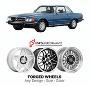CUSTOM CLASSIC VINTAGE RESTOMOD RETRO OLD SCHOOL FORGED WHEELS RIMS for MERCEDES-BENZ 280 SL R107 1974 - 1985

Custom forged wheels for Mercedes-Benz 280 SL R107 1974 - 1985. Classic, vintage, restomod wheel designs made to order in custom sizes, offsets, colors and finishes.

We manufacture premium quality forged wheels rims for Mercedes-Benz 280 SL R107 1974 - 1985 in any design, size, color.

THIS WHEEL DESIGN CAN BE CUSTOM-MADE FOR YOUR CAR IN ANY SIZE AND COLOR OPTIONS
Available in monoblock, 2-piece, 