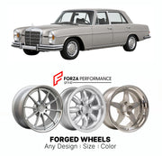 CUSTOM CLASSIC VINTAGE RESTOMOD RETRO OLD SCHOOL FORGED WHEELS RIMS for MERCEDES-BENZ 300 SEL 6.3 W109 1968 - 1972

Custom forged wheels for Mercedes-Benz 300 SEL 6.3 W109 1968 - 1972. Classic, vintage, restomod wheel designs made to order in custom sizes, offsets, colors and finishes.

We manufacture premium quality forged wheels rims for Mercedes-Benz 300 SEL 6.3 W109 1968 - 1972 in any design, size, color.

THIS WHEEL DESIGN CAN BE CUSTOM-MADE FOR YOUR CAR IN ANY SIZE AND COLOR OPTIONS
Available in monob
