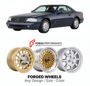 CUSTOM CLASSIC VINTAGE RESTOMOD RETRO OLD SCHOOL FORGED WHEELS RIMS for MERCEDES-BENZ 300 SL R129 1989 - 1993

Custom forged wheels for Mercedes-Benz 300 SL R129 1989 - 1993. Classic, vintage, restomod wheel designs made to order in custom sizes, offsets, colors and finishes.

We manufacture premium quality forged wheels rims for Mercedes-Benz 300 SL R129 1989 - 1993 in any design, size, color.

THIS WHEEL DESIGN CAN BE CUSTOM-MADE FOR YOUR CAR IN ANY SIZE AND COLOR OPTIONS
Available in monoblock, 2-piece, 
