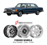 CUSTOM CLASSIC VINTAGE RESTOMOD RETRO OLD SCHOOL FORGED WHEELS RIMS for MERCEDES-BENZ 450 SEL 6.9 W116 1975 - 1980

Custom forged wheels for Mercedes-Benz 450 SEL 6.9 W116 1975 - 1980. Classic, vintage, restomod wheel designs made to order in custom sizes, offsets, colors and finishes.

We manufacture premium quality forged wheels rims for Mercedes-Benz 450 SEL 6.9 W116 1975 - 1980 in any design, size, color.

THIS WHEEL DESIGN CAN BE CUSTOM-MADE FOR YOUR CAR IN ANY SIZE AND COLOR OPTIONS
Available in monob