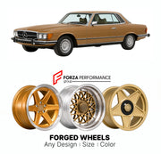 CUSTOM CLASSIC VINTAGE RESTOMOD RETRO OLD SCHOOL FORGED WHEELS RIMS for MERCEDES-BENZ 450 SLC C107 1972 - 1980

Custom forged wheels for Mercedes-Benz 450 SLC C107 1972 - 1980. Classic, vintage, restomod wheel designs made to order in custom sizes, offsets, colors and finishes.

We manufacture premium quality forged wheels rims for Mercedes-Benz 450 SLC C107 1972 - 1980 in any design, size, color.

THIS WHEEL DESIGN CAN BE CUSTOM-MADE FOR YOUR CAR IN ANY SIZE AND COLOR OPTIONS
Available in monoblock, 2-piec