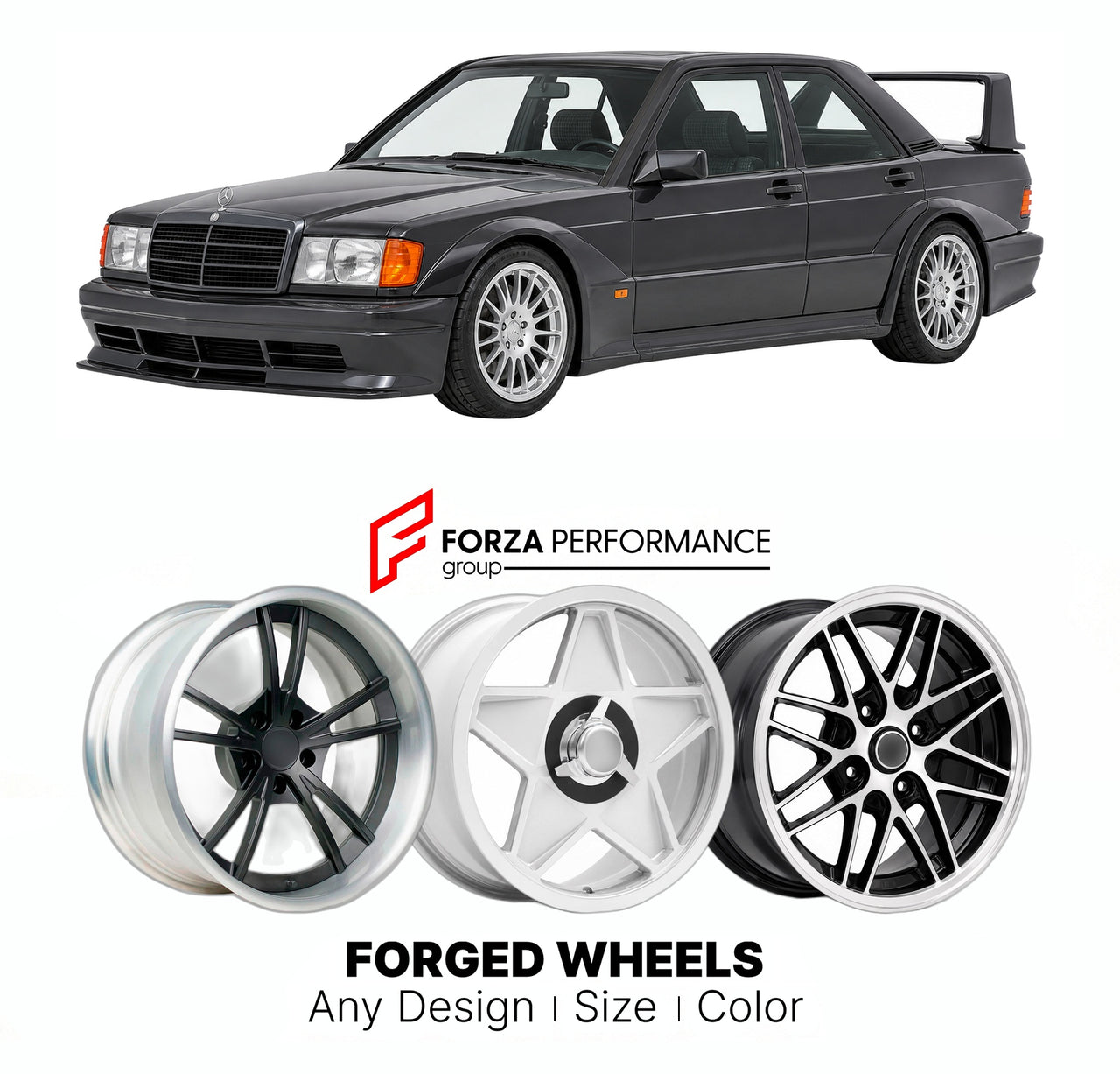CUSTOM CLASSIC VINTAGE RESTOMOD RETRO OLD SCHOOL FORGED WHEELS RIMS for MERCEDES-BENZ C-CLASS COMPACT 190E EVOLUTION II 1990 - 1990

Custom forged wheels for Mercedes-Benz C-Class Compact 190E Evolution II 1990 - 1990. Classic, vintage, restomod wheel designs made to order in custom sizes, offsets, colors and finishes.

We manufacture premium quality forged wheels rims for Mercedes-Benz C-Class Compact 190E Evolution II 1990 - 1990 in any design, size, color.

THIS WHEEL DESIGN CAN BE CUSTOM-MADE FOR YOUR C