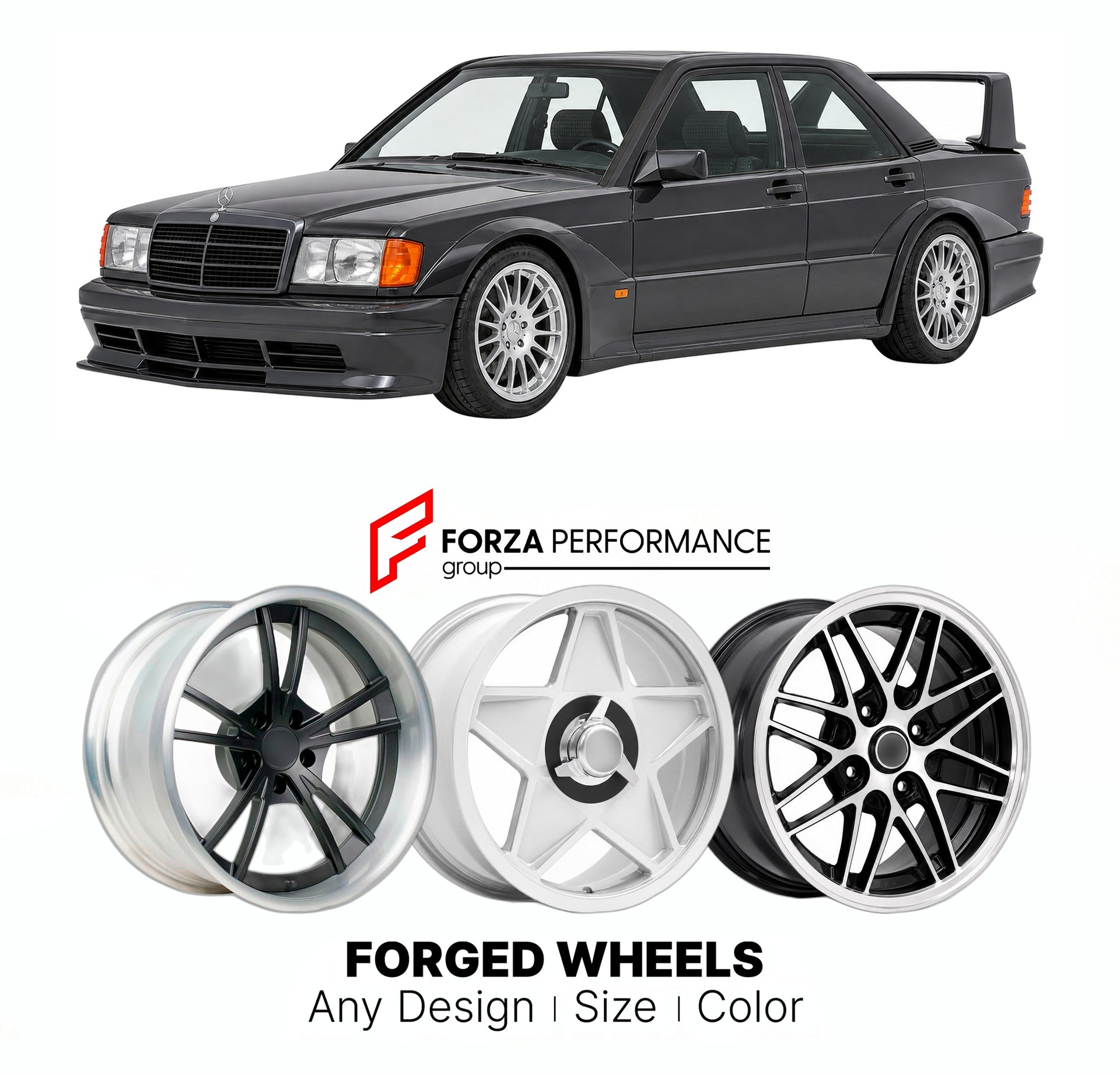 CUSTOM CLASSIC VINTAGE RESTOMOD RETRO OLD SCHOOL FORGED WHEELS RIMS for MERCEDES-BENZ C-CLASS COMPACT 190E EVOLUTION II 1990 - 1990

Custom forged wheels for Mercedes-Benz C-Class Compact 190E Evolution II 1990 - 1990. Classic, vintage, restomod wheel designs made to order in custom sizes, offsets, colors and finishes.

We manufacture premium quality forged wheels rims for Mercedes-Benz C-Class Compact 190E Evolution II 1990 - 1990 in any design, size, color.

THIS WHEEL DESIGN CAN BE CUSTOM-MADE FOR YOUR C