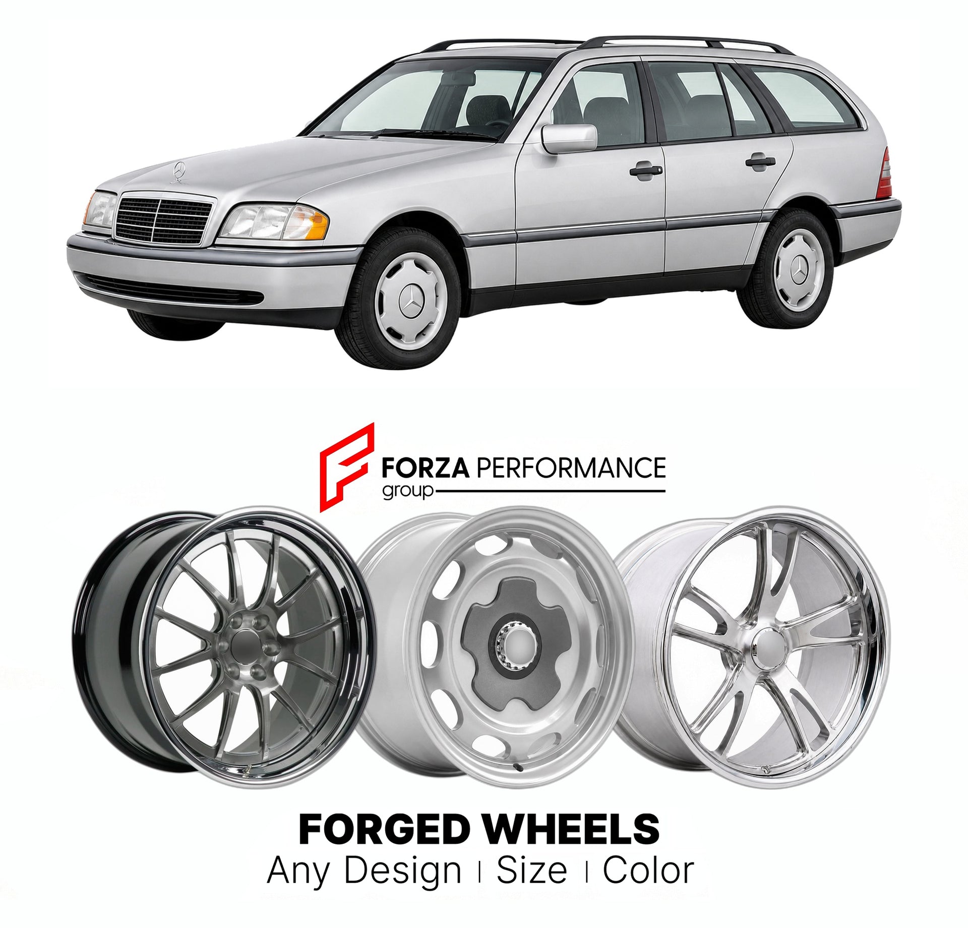 CUSTOM CLASSIC VINTAGE RESTOMOD RETRO OLD SCHOOL FORGED WHEELS RIMS for MERCEDES-BENZ C-CLASS COMPACT S202 ESTATE 1996 - 2001

Custom forged wheels for Mercedes-Benz C-Class Compact S202 Estate 1996 - 2001. Classic, vintage, restomod wheel designs made to order in custom sizes, offsets, colors and finishes.

We manufacture premium quality forged wheels rims for Mercedes-Benz C-Class Compact S202 Estate 1996 - 2001 in any design, size, color.

THIS WHEEL DESIGN CAN BE CUSTOM-MADE FOR YOUR CAR IN ANY SIZE AND
